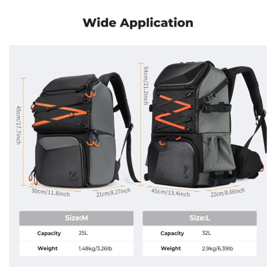 K&F Concept 25L Camera Backpack Star Wander03 (Black)-  KF13.180